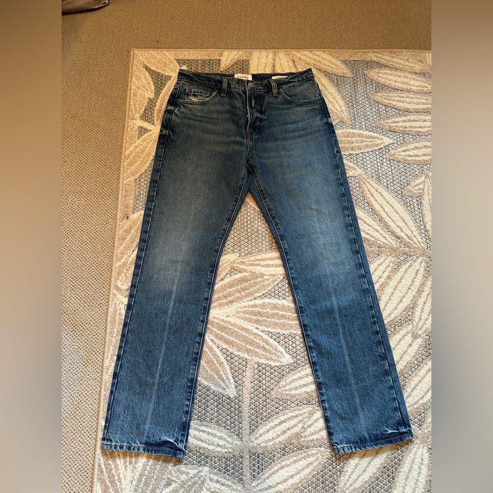 Frame Le Slouch Denim Dark Blue Straight Jeans 26